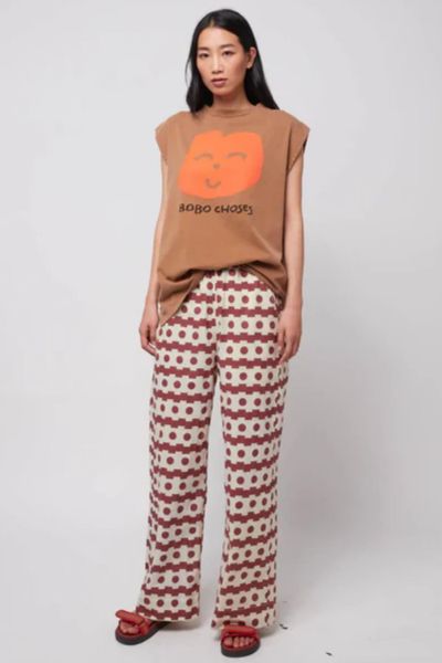 Bobo Choses Joyful face tank top and Geometric trousers