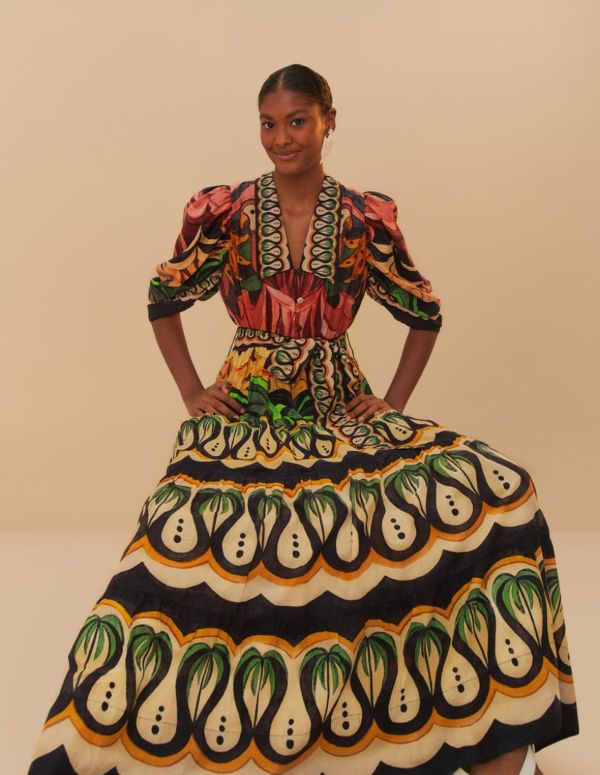 Coconut tree flow dress by Farm Rio
