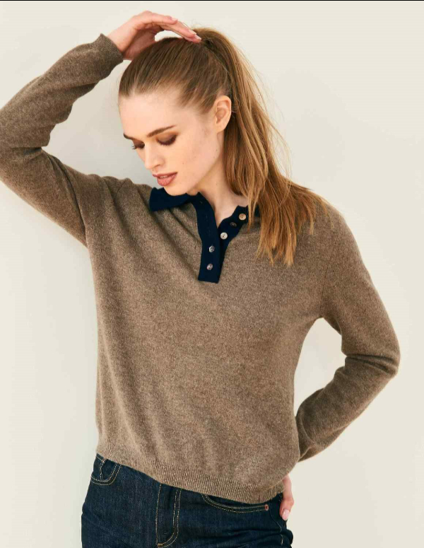 Contrast polo jumper by Jumper 1234