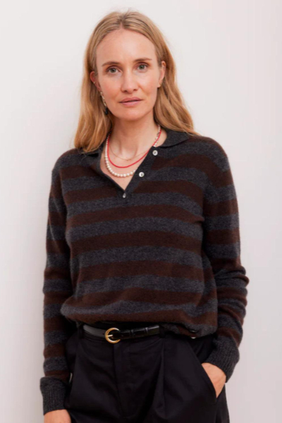 Lizzie stripe polo jumper by BETA studios