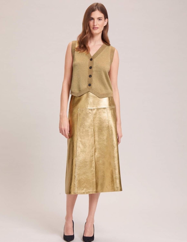 Tiana skirt in gold by Cefinn