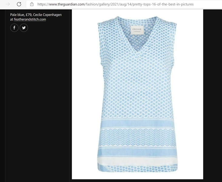 Cecile Copenhagen top featured on The Guardian website