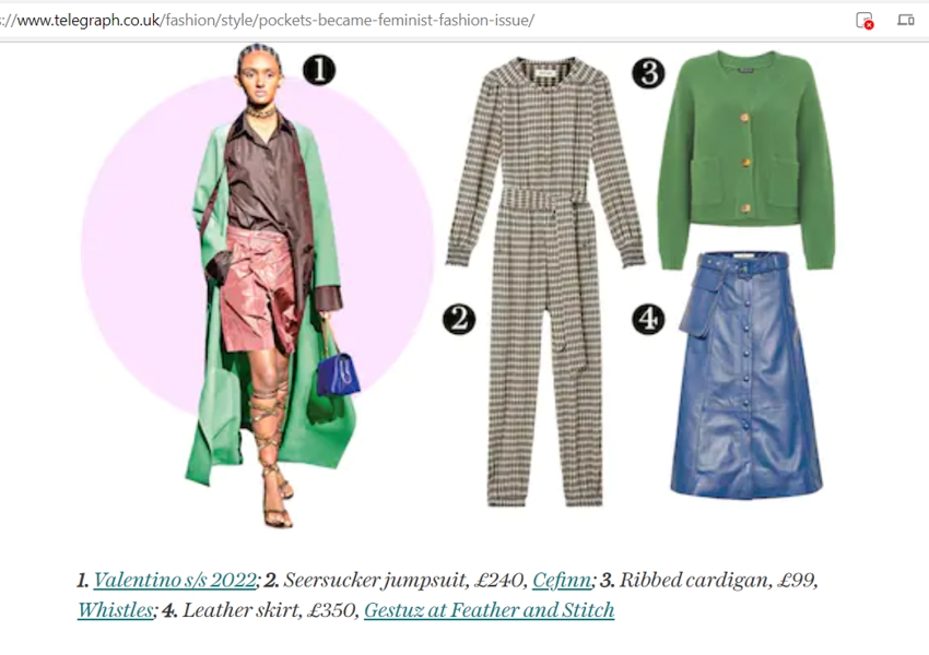 FallynGZ leather skirt featured in The Telegraph