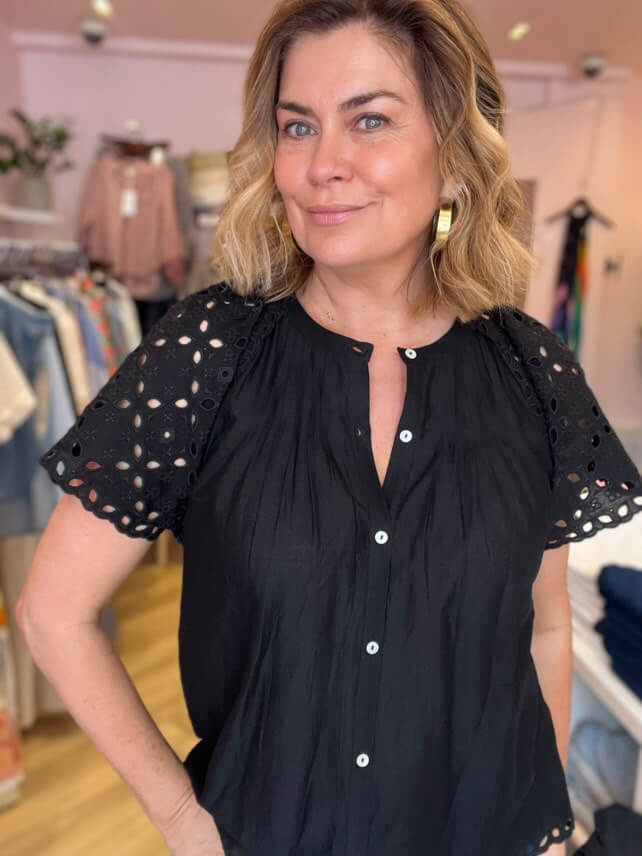 Amanda Lamb in Cerise Top from Rails