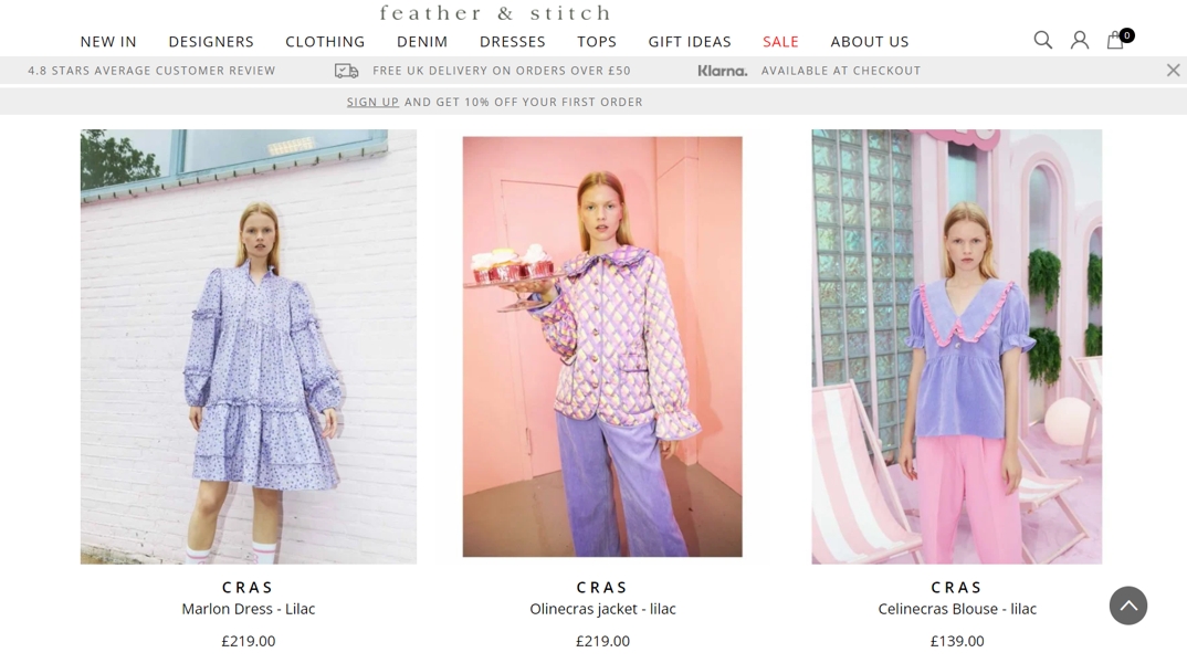 Clothes from Cras in the Feather & Stitch online store