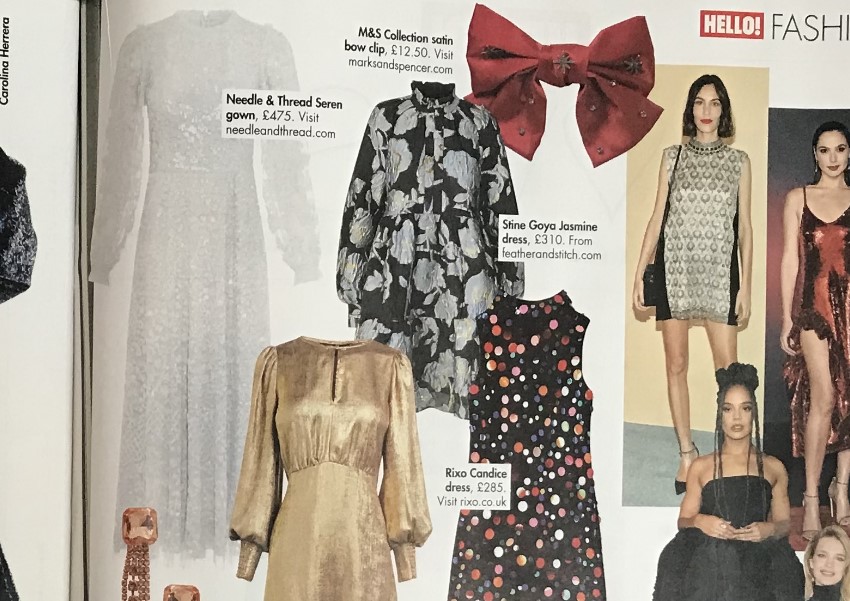 Jasmine dress in Hello! magazine