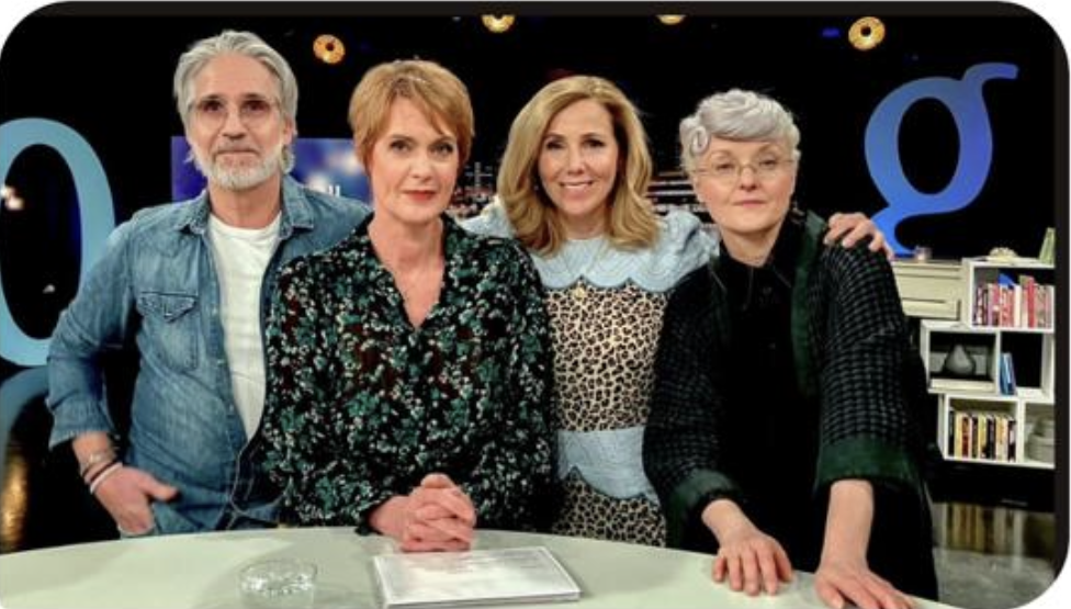 Sally Phillips in Stella Nova Leopard Print Dress