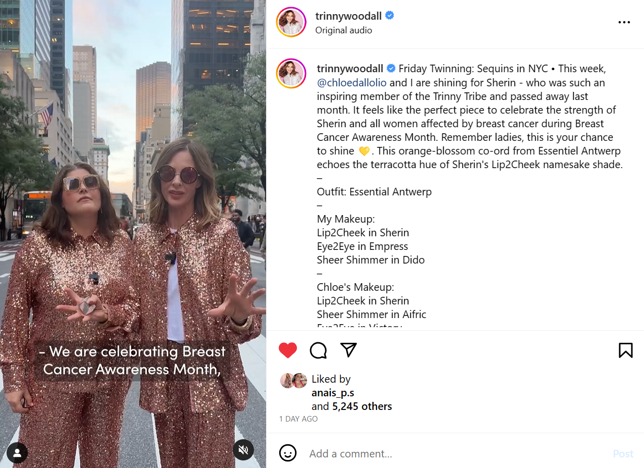 Trinny Woodall and Chloe Dall'Olio in Essentiel Antwerp Sequins