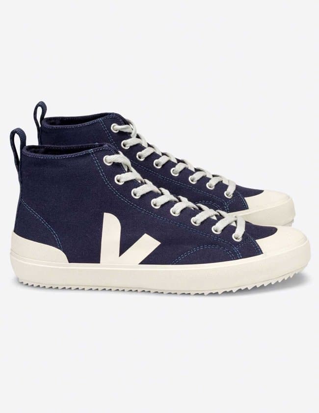 Veja Trainers nova high-top canvas trainers - navy