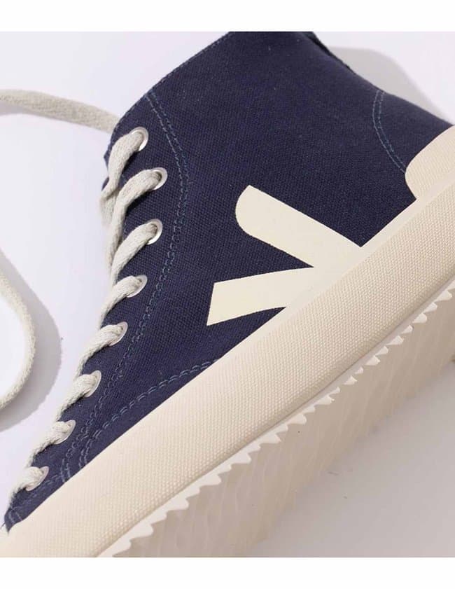Veja Trainers nova high-top canvas trainers - navy detail