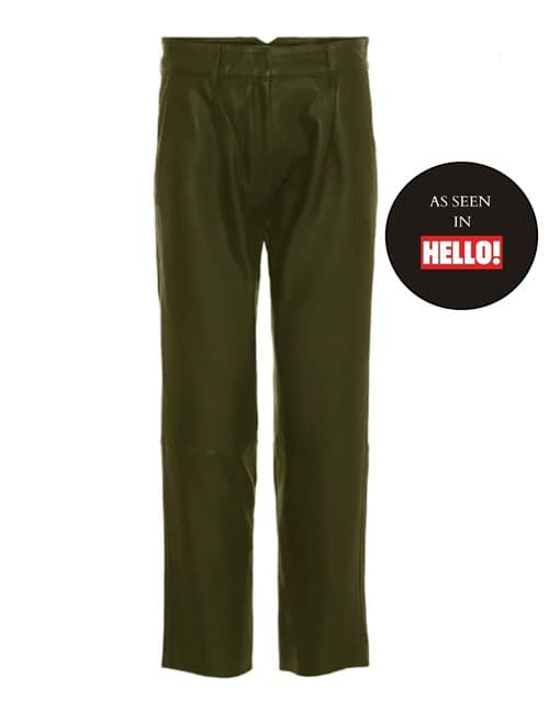 MDK iris leather trousers - dark green