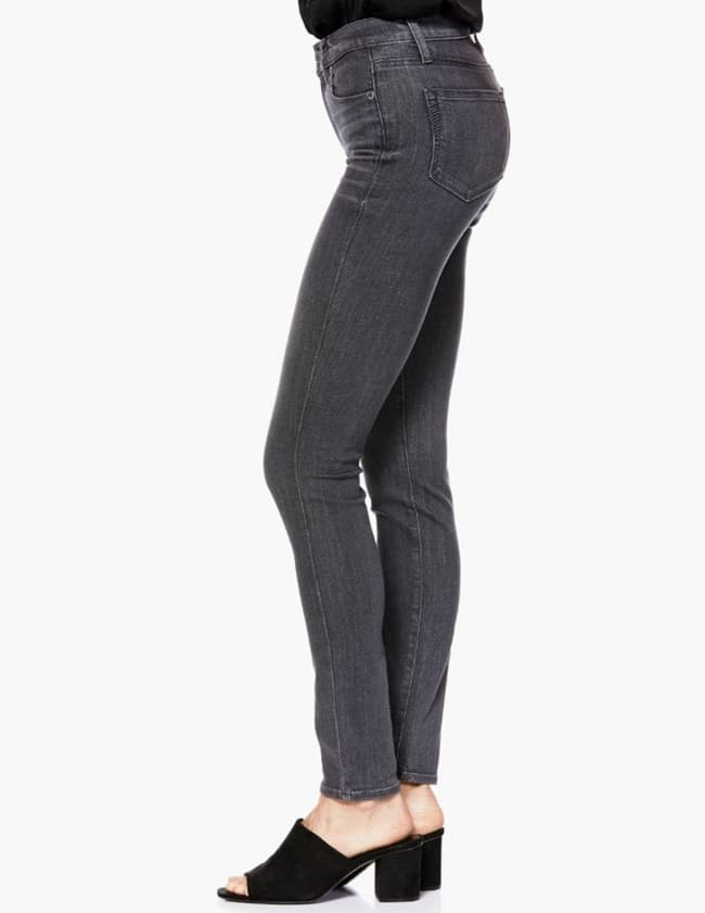 Paige Jeans hoxton ankle skinny jeans - grey peaks side