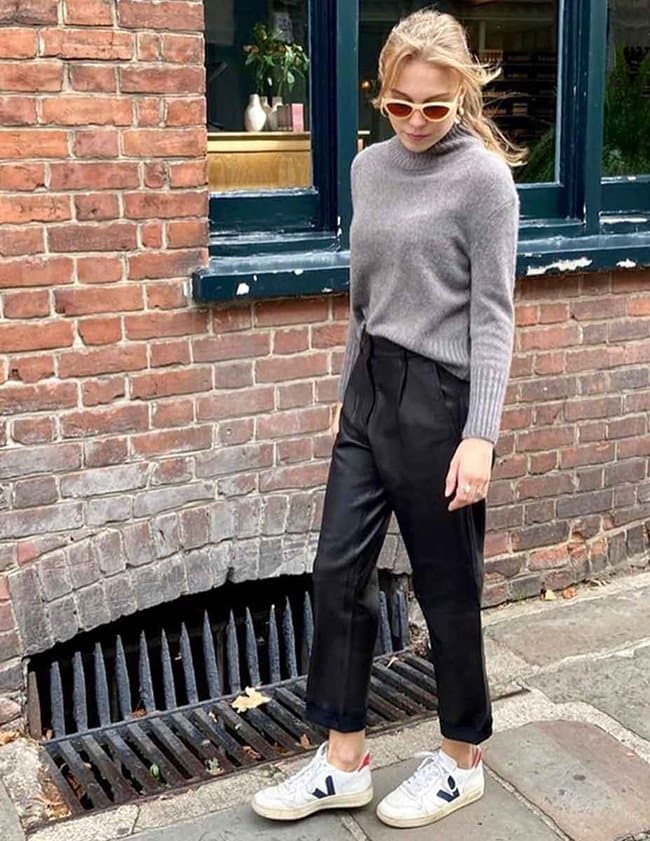 MDK Iris Leather Black Trousers model