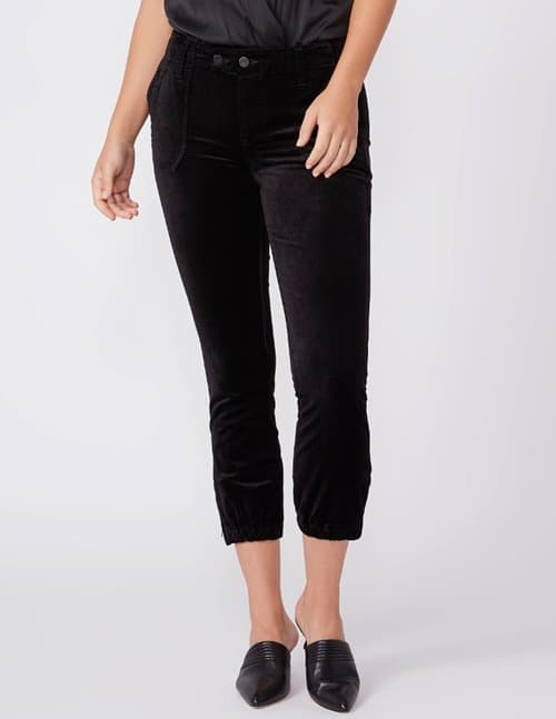 Paige Jeans mayslie velvet jogger - black