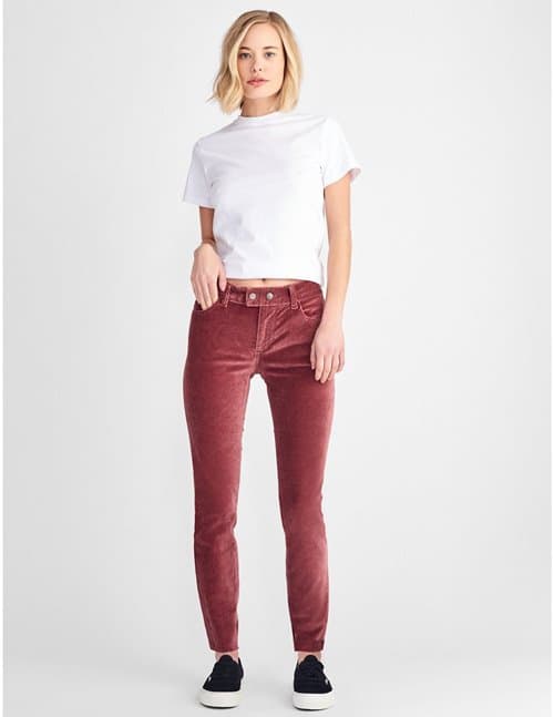 DL1961 margaux velvet jeans - fervid pink