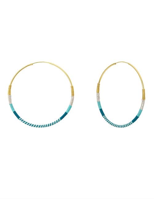 Une A Une boclb camiri large hoops - turquoise