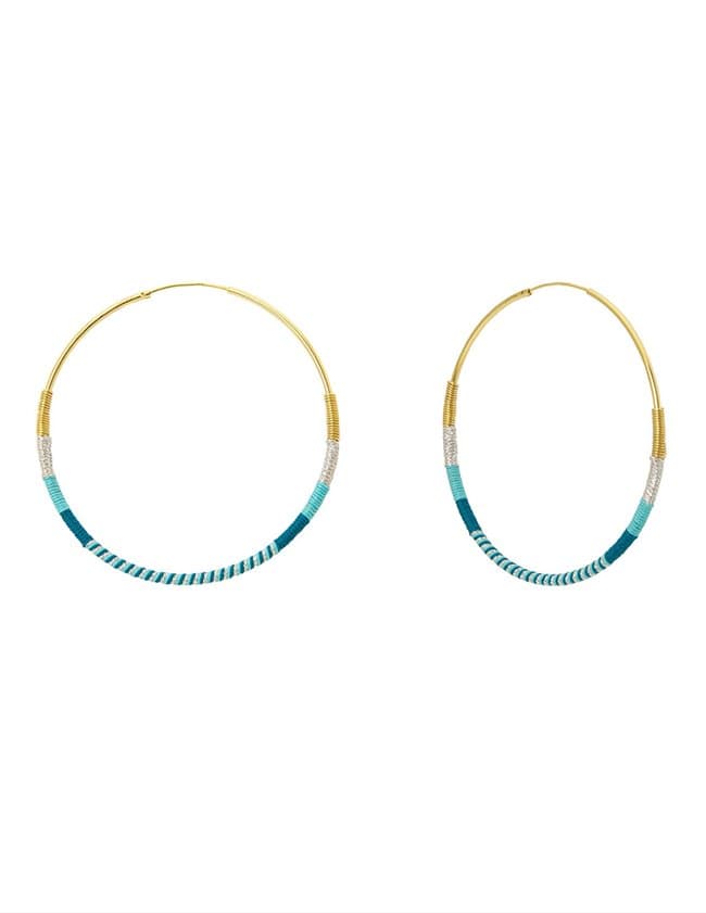 Une A Une boclb camiri large hoops - blue /turquoise