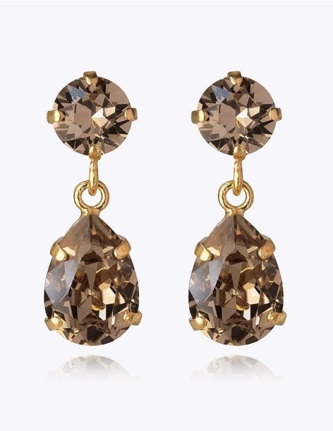 Caroline Svedbom mini drop earrings - gold greige