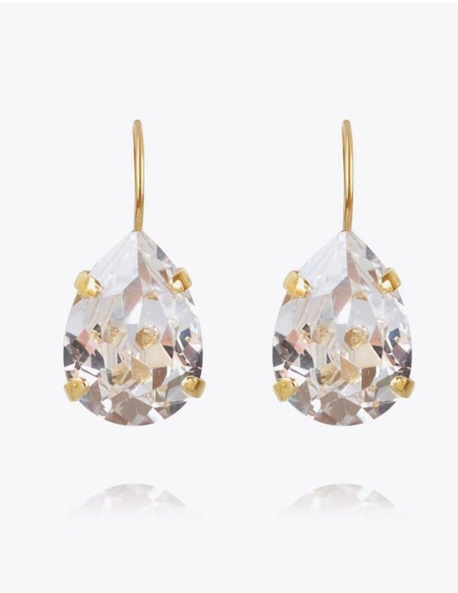 Caroline Svedbom mini drop clasp earrings - gold crystal