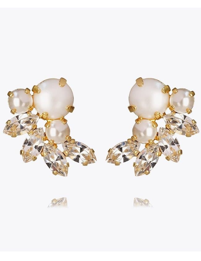 Caroline Svedbom electra earrings - pearl crystal