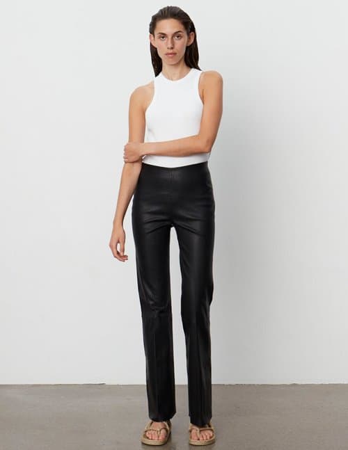 Day Birger et Mikkelsen mabella leather trousers - black