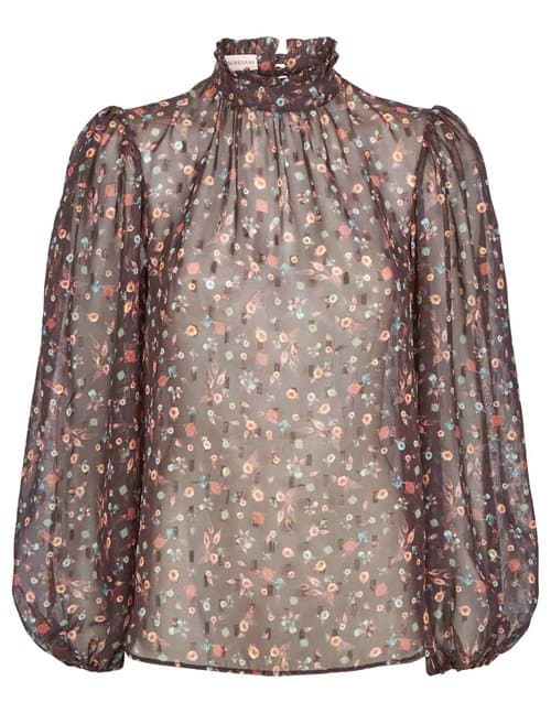 Claire Mischevani savannah blouse - black tiny floral