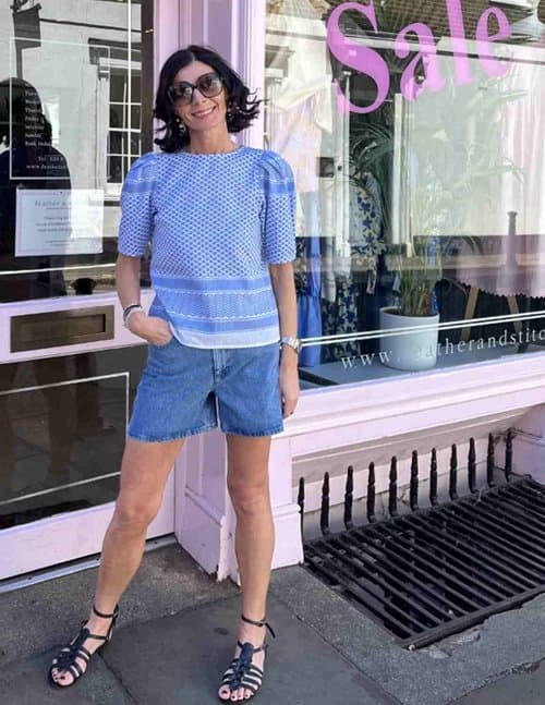 SUMMERY Copenhagen marie blouse - white/blue
