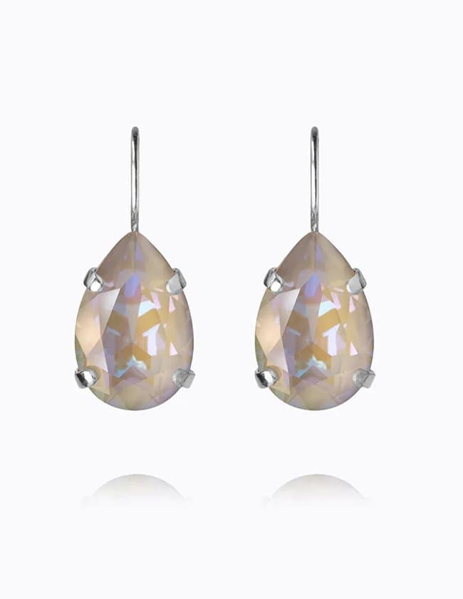 Caroline Svedbom mini drop clasp earrings - rhodium / serene delite