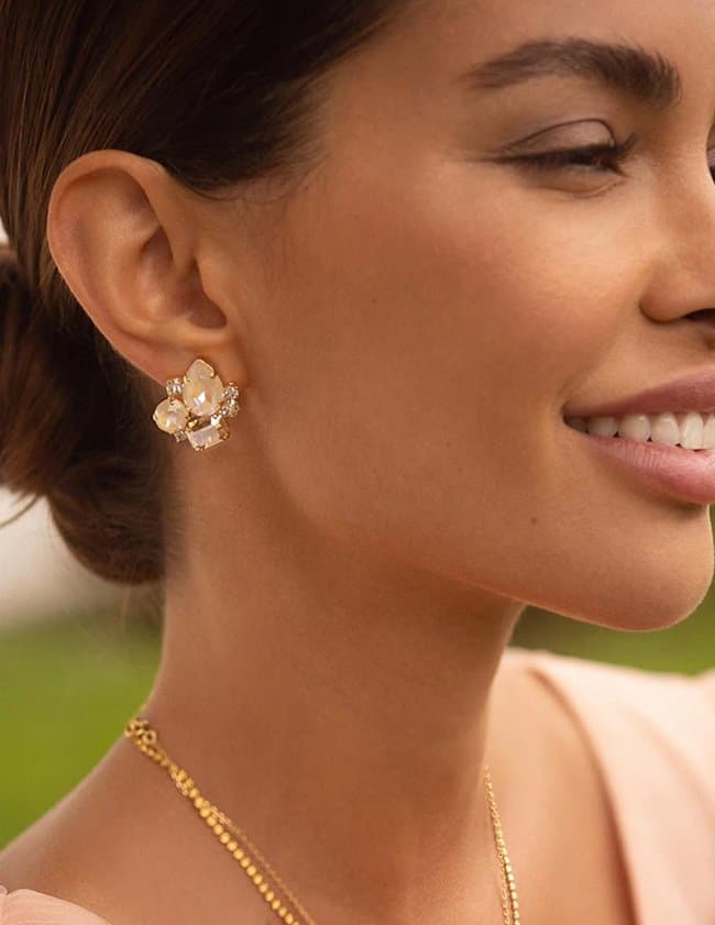 Caroline Svedbom angelina earrings - gold ivory delite combo