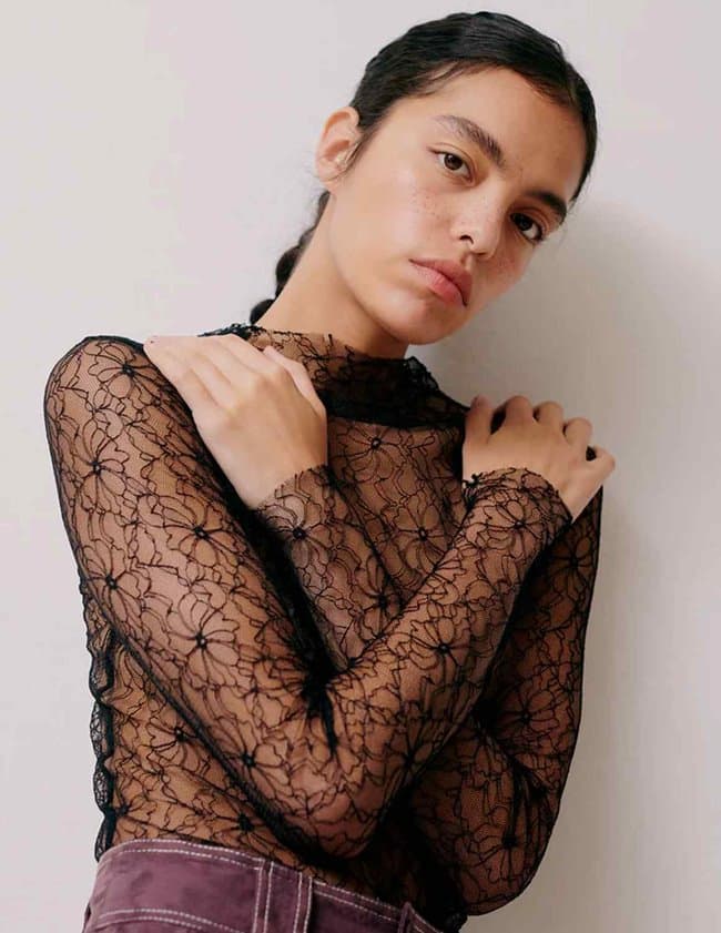 Hofmann Copenhagen karen top - black lace detail