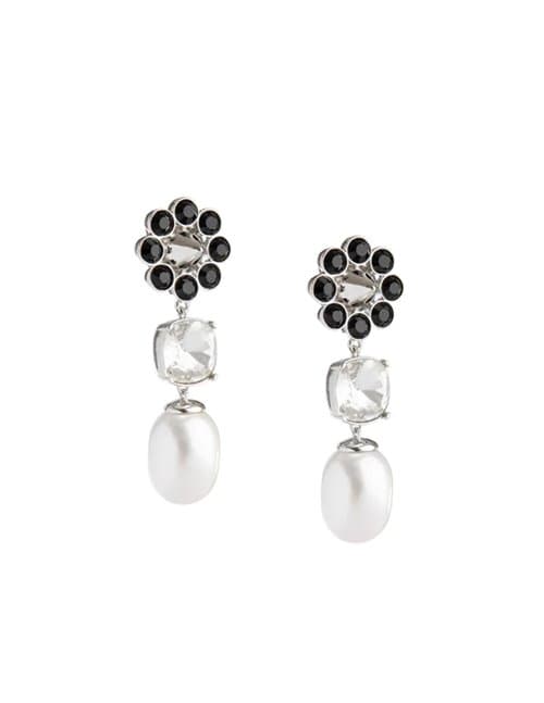 Shrimps Clothing terry earrings - black/silver/cream