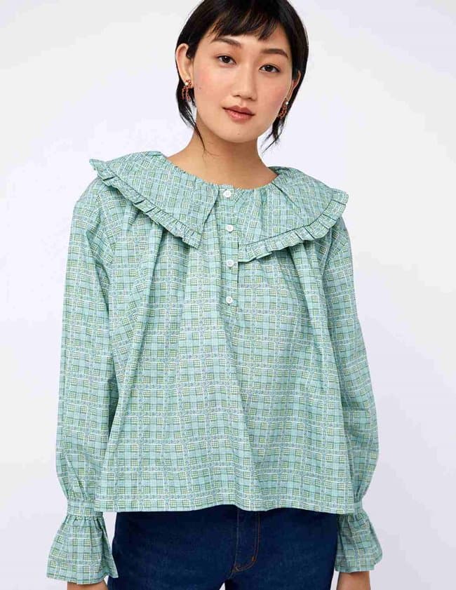 Shrimps Clothing meadow blouse - blue/green floral