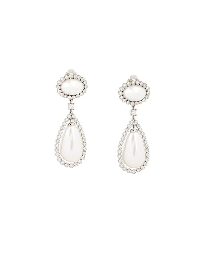 Shrimps Clothing holly earrings - silver/cream