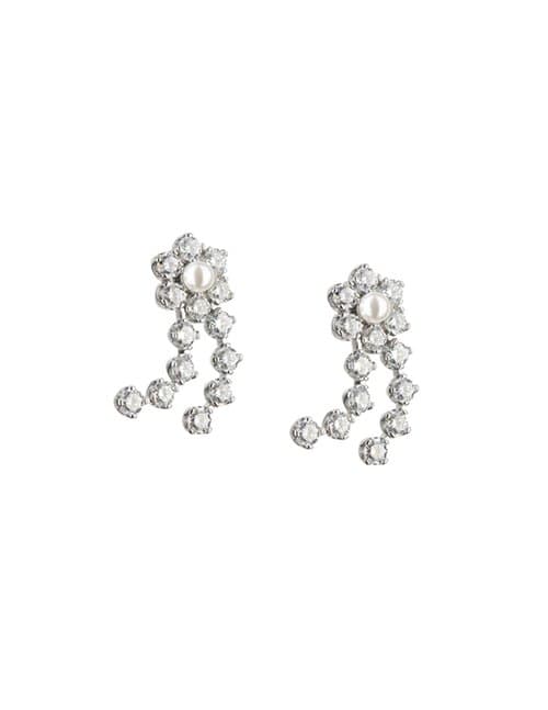 Shrimps Clothing calla earrings - silver/cream