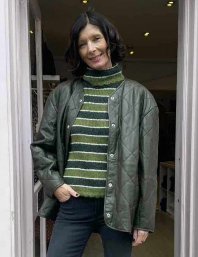 MDK ziba leather jacket - green