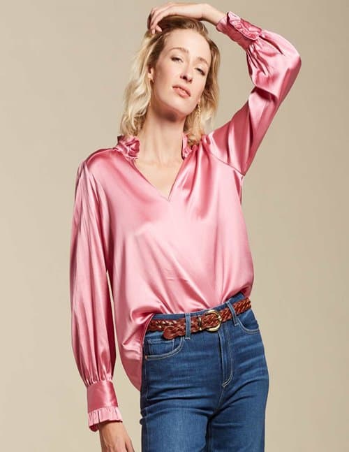 Dea Kudibal merle silk blouse - pink glam
