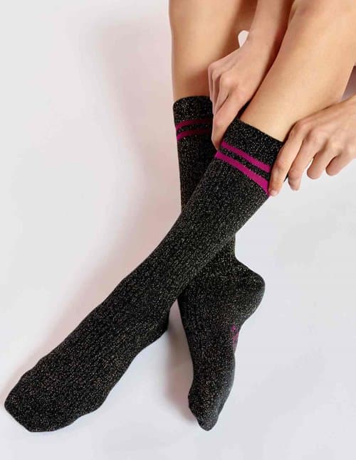 Essentiel Antwerp cancano lurex socks - black