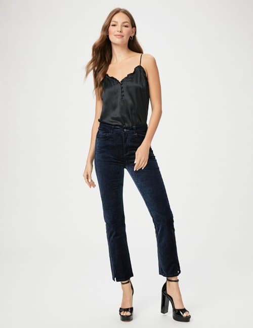 Paige Jeans cindy twisted seam/split jeans - navy