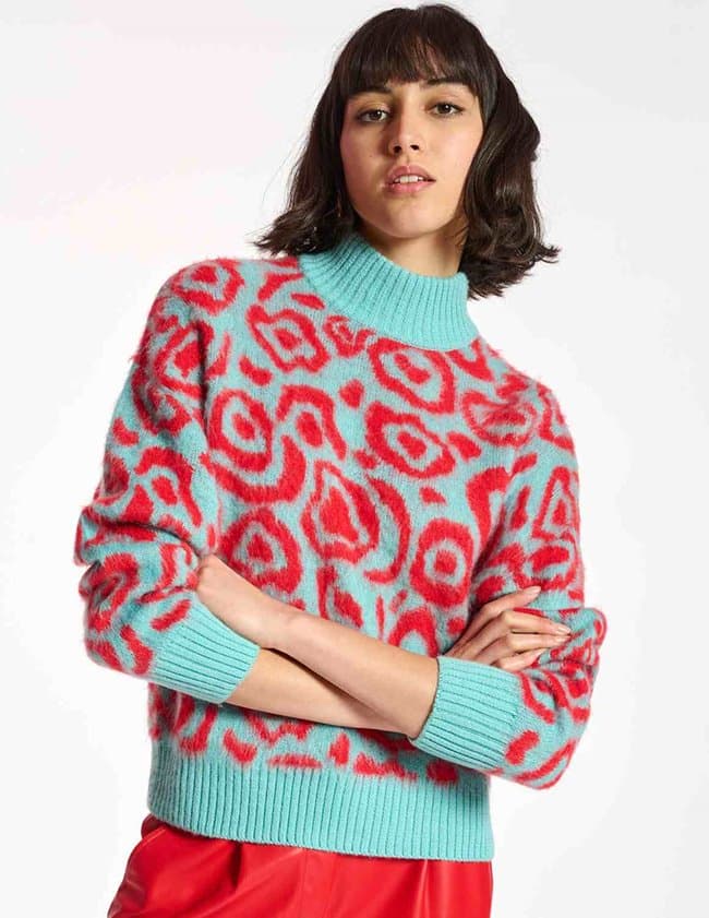Essentiel Antwerp concolo jumper - blue and red