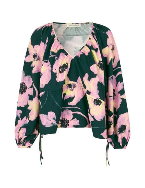 Stine Goya eveline top - filigran flower green