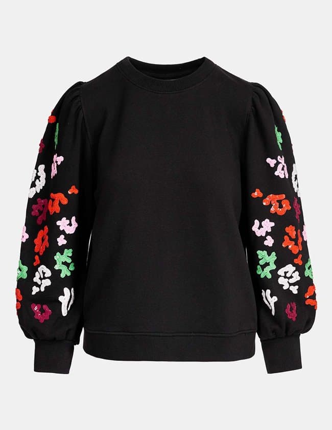 Essentiel Antwerp christobald embroided sweater - black