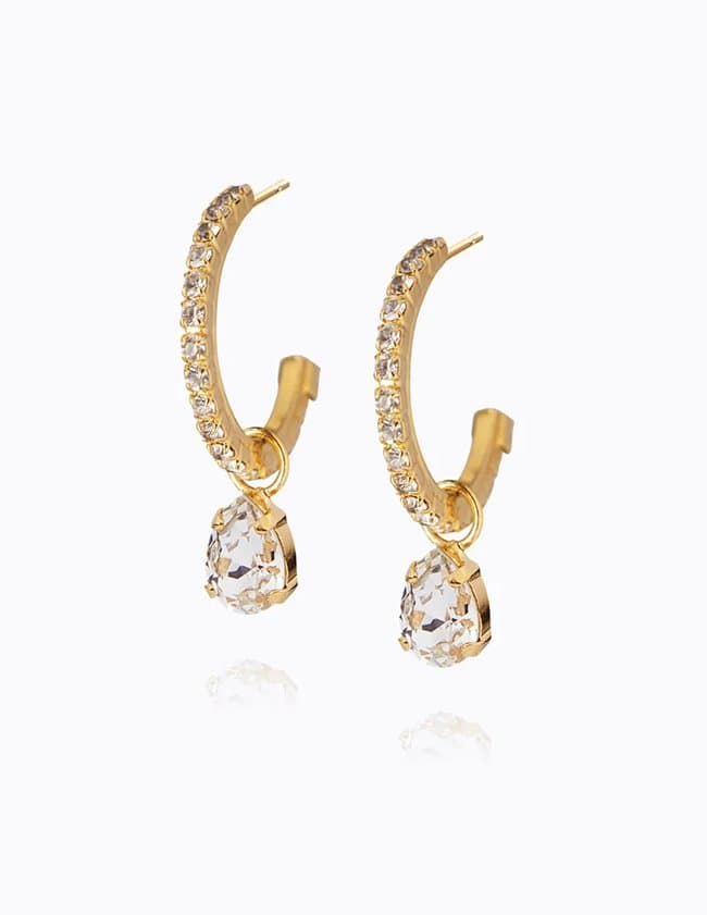 Caroline Svedbom tracy loop earrings - gold crystal