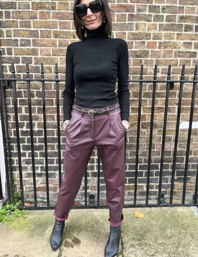 MDK iris leather trousers - huckleberry