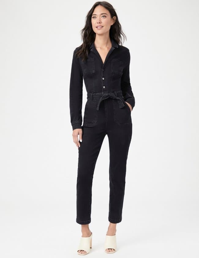 Paige Jeans mayslie straight ankle jumpsuit - dark matter