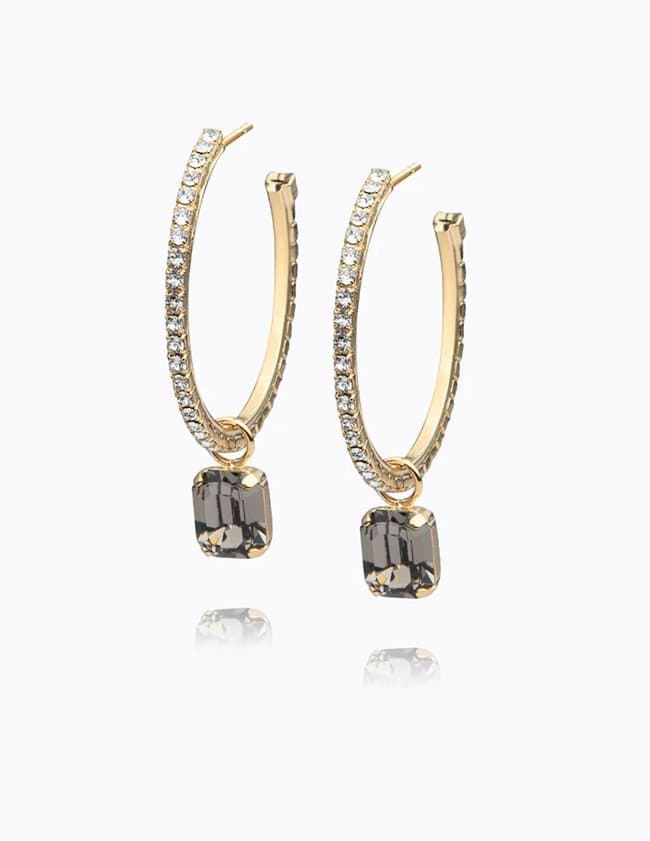 Caroline Svedbom lydia loop earrings - black diamond