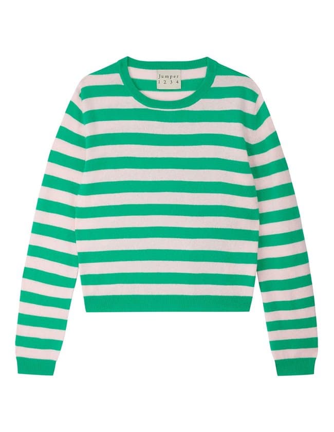 Jumper 1234 heart patch stripe jumper - green