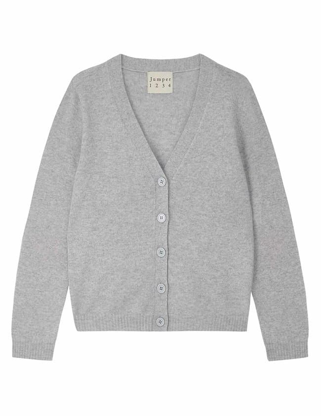 Jumper 1234 heart patch cardigan - silver
