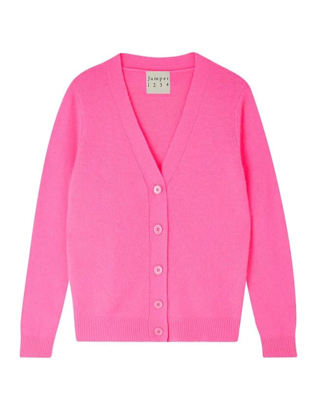 Jumper 1234 textured heart cardigan - pink