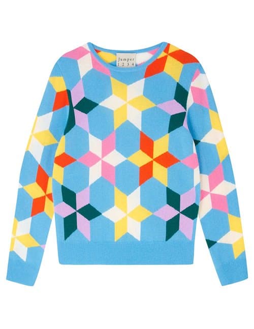 Jumper 1234 star patch crew jumper - blue