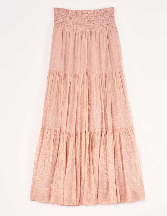 M.A.B.E APPAREL selma tiered skirt - blush